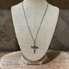 Melted Sterling Silver Cross Necklace