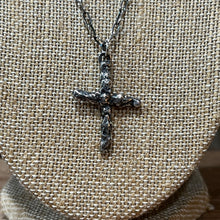 Melted Sterling Silver Cross Necklace
