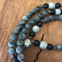 Matte Larvakite Labradorite Mala Necklace