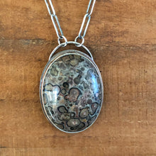 Leopard Skin Jasper Paperclip Chain Necklace