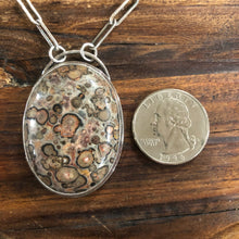 Leopard Skin Jasper Paperclip Chain Necklace