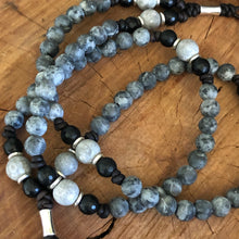 Larvakite Labradorite Tusk Necklace