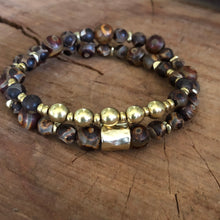 Tibetan Agate Double Stack Bracelet