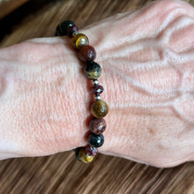 Multicolor Tiger Eye, Garnet and Navajo Pearl Bracelet