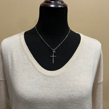 Sterling Silver and 14K Yellow Gold Cross Necklace