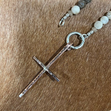 Petrified Wood Opal Copper Cross Necklace