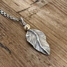 Sterling Silver 14K Yellow Gold Leaf Necklace