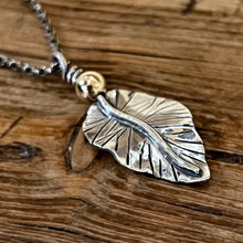 Sterling Silver 14K Yellow Gold Leaf Necklace