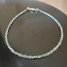 Sterling Silver Apatite and Aquamarine Ankle Bracelet