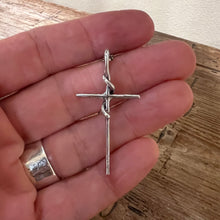 Sterling Textured and Twisted Cross Necklace