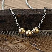 Floating 14K Yellow Gold Bead Necklace