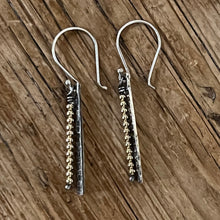 Hammered Sterling Silver Stacked 14K Earrings