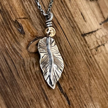 Sterling Silver 14K Yellow Gold Leaf Necklace