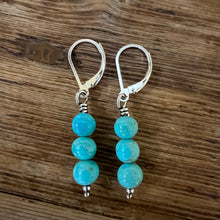 Wire Wrapped Kingman Turquoise Earrings