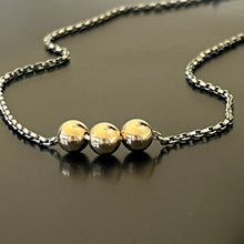 Floating 14K Yellow Gold Bead Necklace