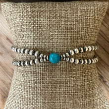 Kingman Turquoise Navajo Pearl Double Strand Bracelet