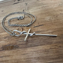 Sterling Textured and Twisted Cross Necklace