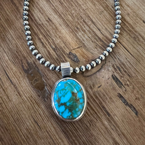 Bezel Set Kingman Turquoise Pendant