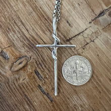 Sterling Textured and Twisted Cross Necklace