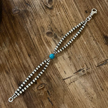 Kingman Turquoise Navajo Pearl Double Strand Bracelet