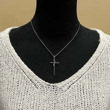 Sterling Textured and Twisted Cross Necklace