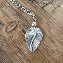 Sterling Silver 14K Yellow Gold Leaf Necklace