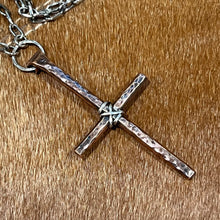 Sterling Wrapped Hammered Copper Cross Necklace