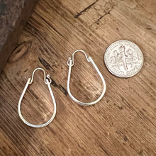 Stamped Sterling Silver Hoop Earrings