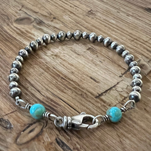 Navajo Pearl Kingman Turquoise Link Bracelet