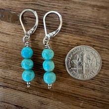 Wire Wrapped Kingman Turquoise Earrings