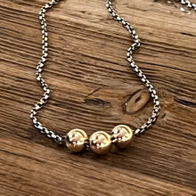 Floating 14K Yellow Gold Bead Necklace