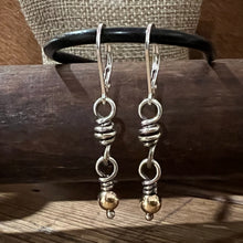 Sterling Wire Wrapped 14K Yellow Gold Earrings