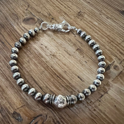 Navajo Pearl Hammered Bead Bracelet