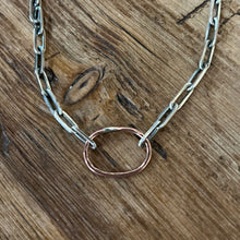 Sterling Silver Copper Oval Necklace