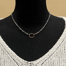 Sterling Silver Copper Oval Necklace