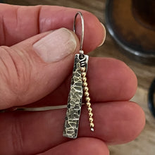 Hammered Sterling Silver Stacked 14K Earrings