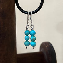 Wire Wrapped Kingman Turquoise Earrings