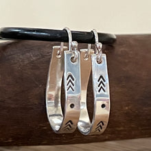 Stamped Sterling Silver Hoop Earrings