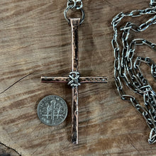 Sterling Wrapped Hammered Copper Cross Necklace