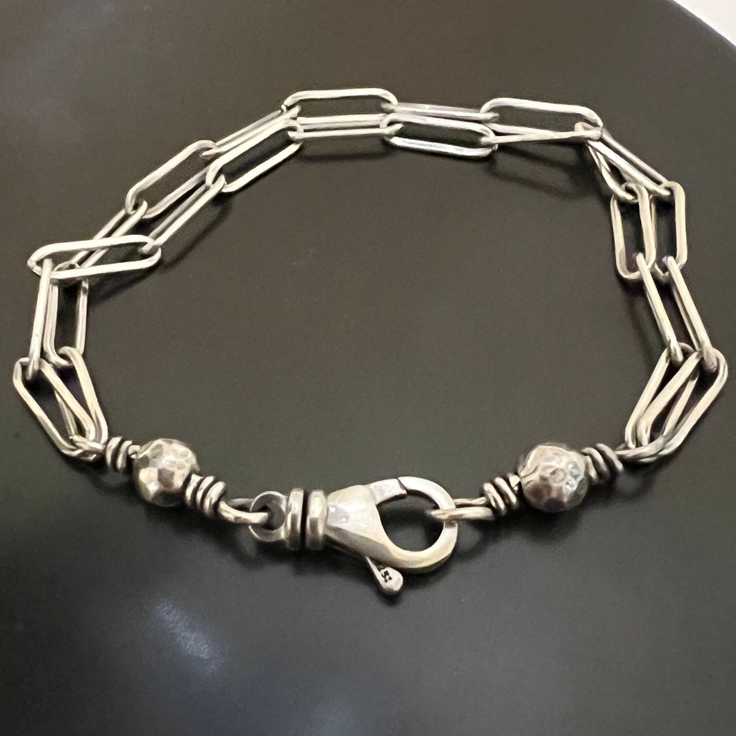 Double Strand Paperclip Chain Bracelet