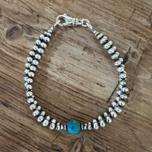 Kingman Turquoise Navajo Pearl Double Strand Bracelet