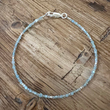 Sterling Silver Apatite and Aquamarine Ankle Bracelet