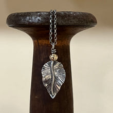 Sterling Silver 14K Yellow Gold Leaf Necklace