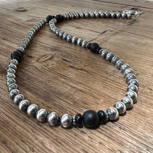 Navajo Pearl Black Onyx Necklace