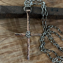 Sterling Wrapped Hammered Copper Cross Necklace