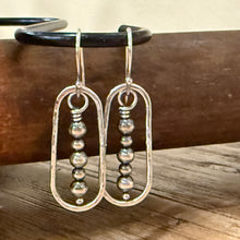 Hammered Sterling Teardrop Navajo Pearl Earrings