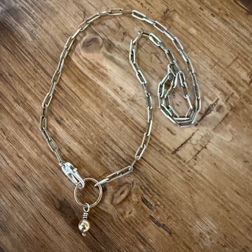 Sterling Silver 14K Yellow Gold Circle Necklace