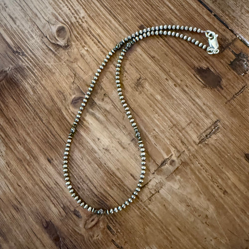 Sterling Navajo Pearl Hematite Necklace