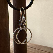 Hammered Sterling Dangle Hopp Earrings