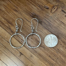 Hammered Sterling Dangle Hopp Earrings